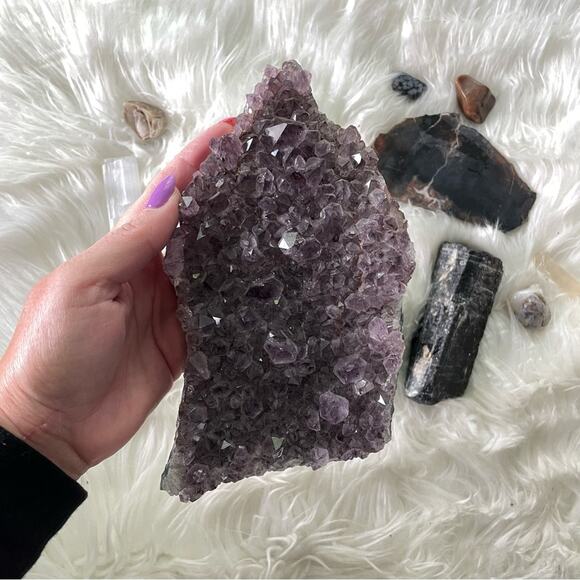 Bundle of 11 Raw & Tumbled Crystals Stones Amethyst Clusters Selenite Obsidian - Picture 2 of 6
